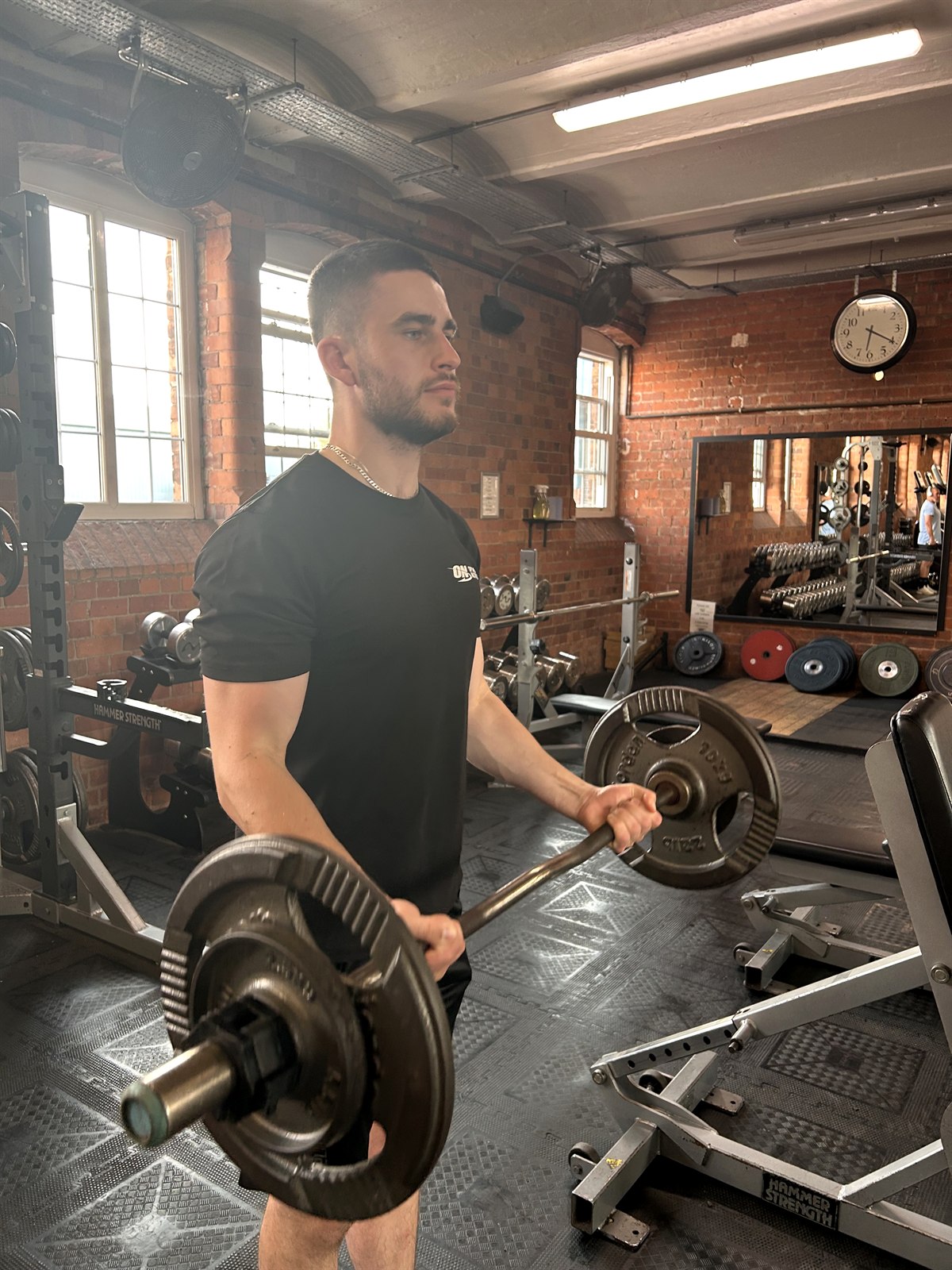 Alex training in the gym